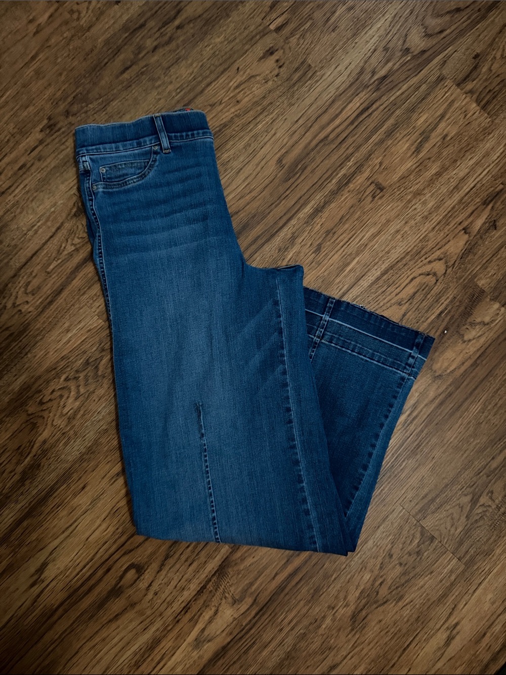 SPANX Womens Bootcut Jeans in Deep Blue